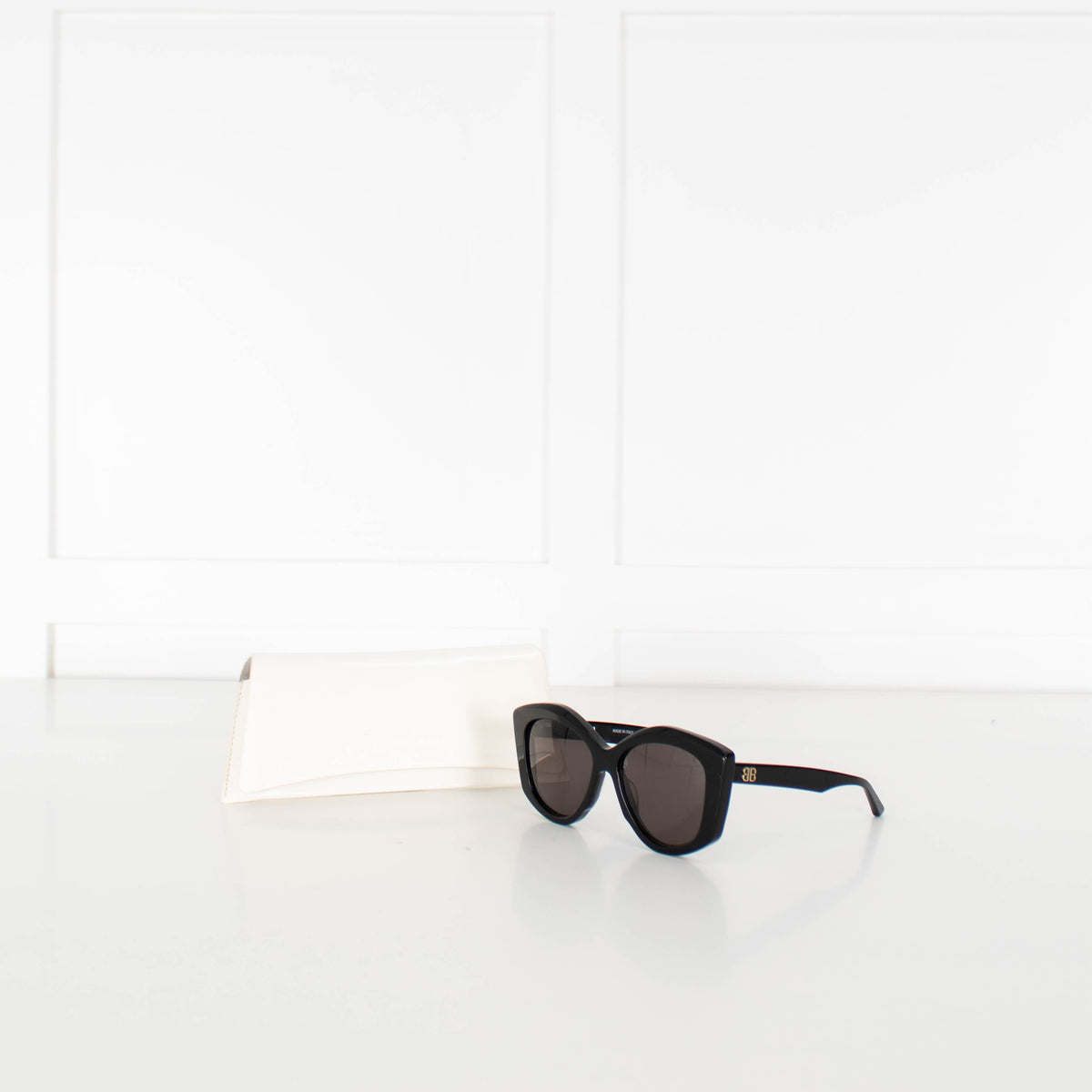 Balenciaga Black Acetate Cat Eye Sunglasses
