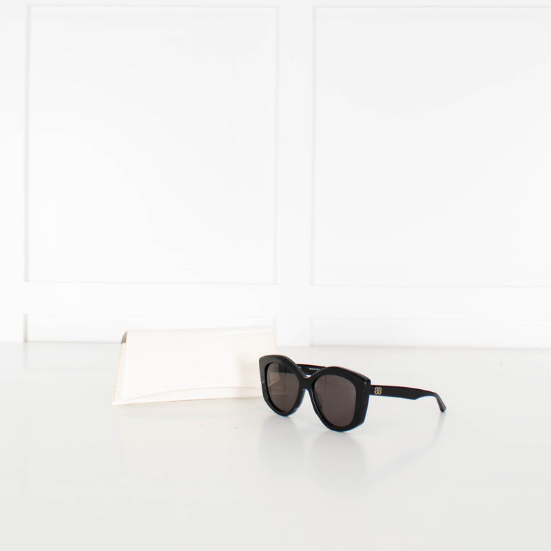 Balenciaga Black Acetate Cat Eye Sunglasses