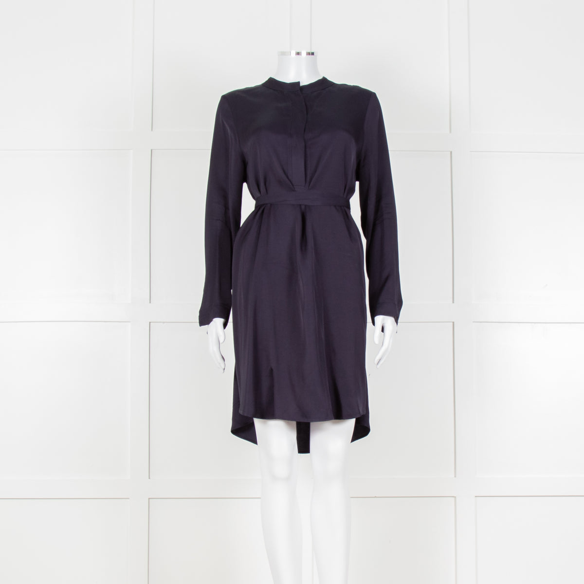 Philosophy Navy Viscose Collarless Mini Tunic Dress