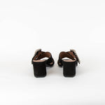 Tabitha Simmons Black Suede Crystal Buckle Mule