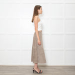 Theory Mushroom Tone Suede Aline Skirt
