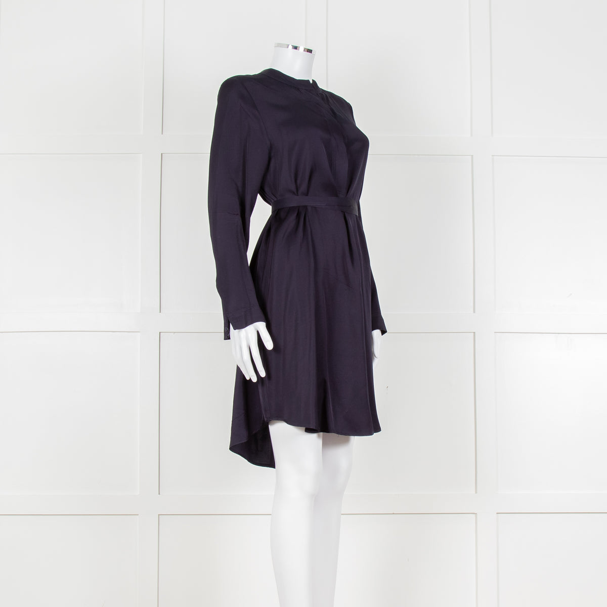 Philosophy Navy Viscose Collarless Mini Tunic Dress