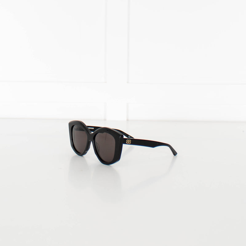 Balenciaga Black Acetate Cat Eye Sunglasses