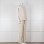 120% Lino Cream Gold Linen Sleeveless Top