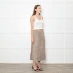 Theory Mushroom Tone Suede Aline Skirt