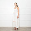 Loewe White Denim Belted Wide Crop Trousers