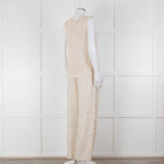 120% Lino Cream Gold Linen Trousers