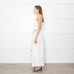 Loewe White Denim Belted Wide Crop Trousers