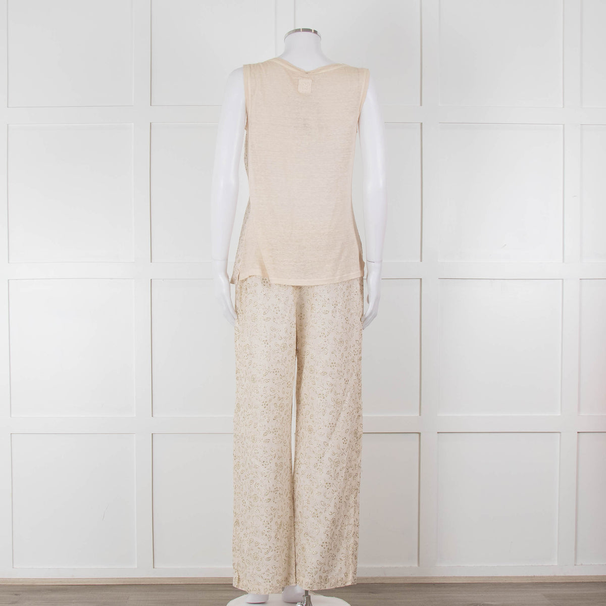 120% Lino Cream Gold Linen Sleeveless Top