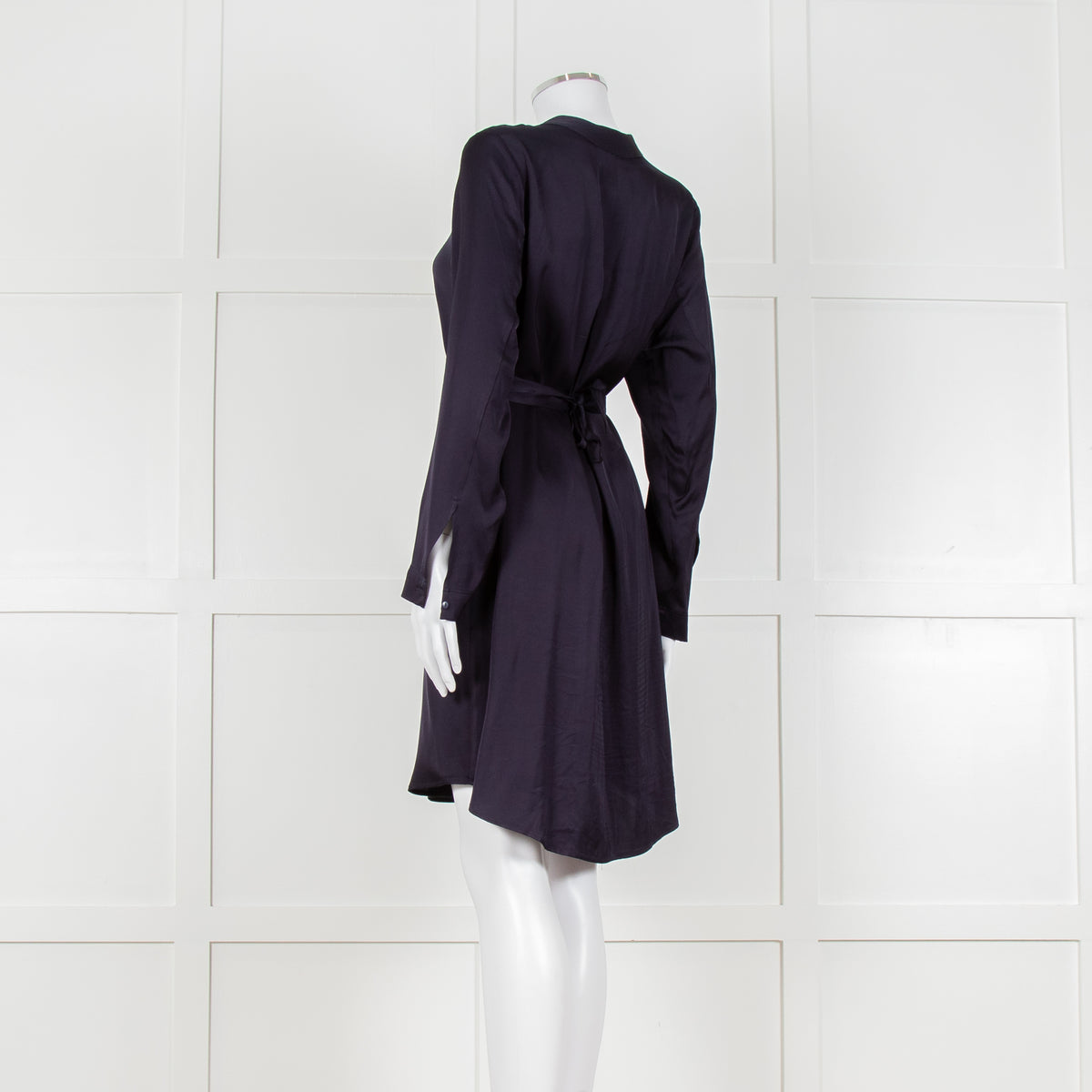 Philosophy Navy Viscose Collarless Mini Tunic Dress