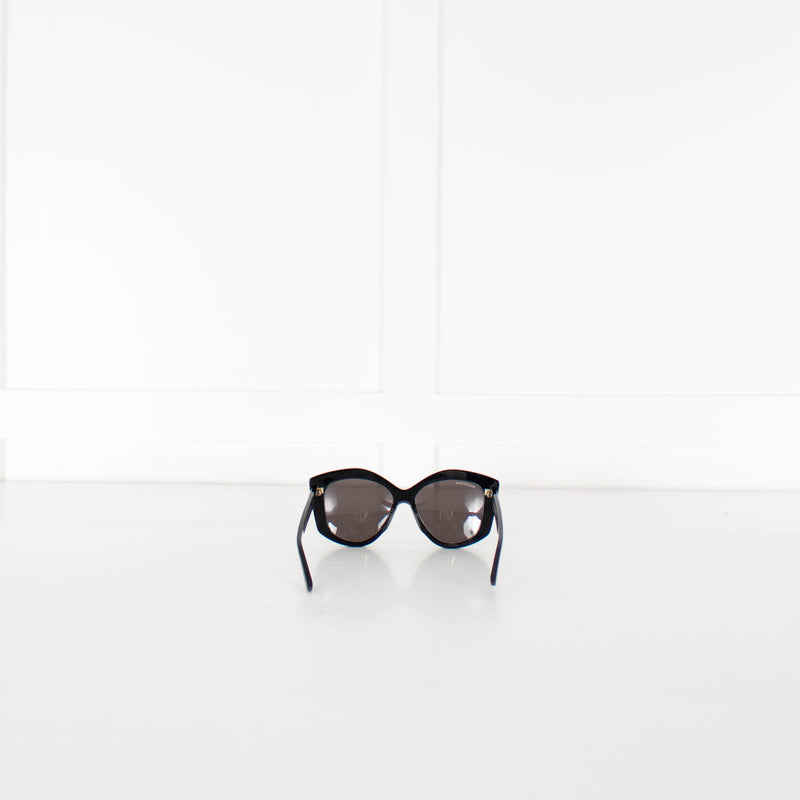 Balenciaga Black Acetate Cat Eye Sunglasses