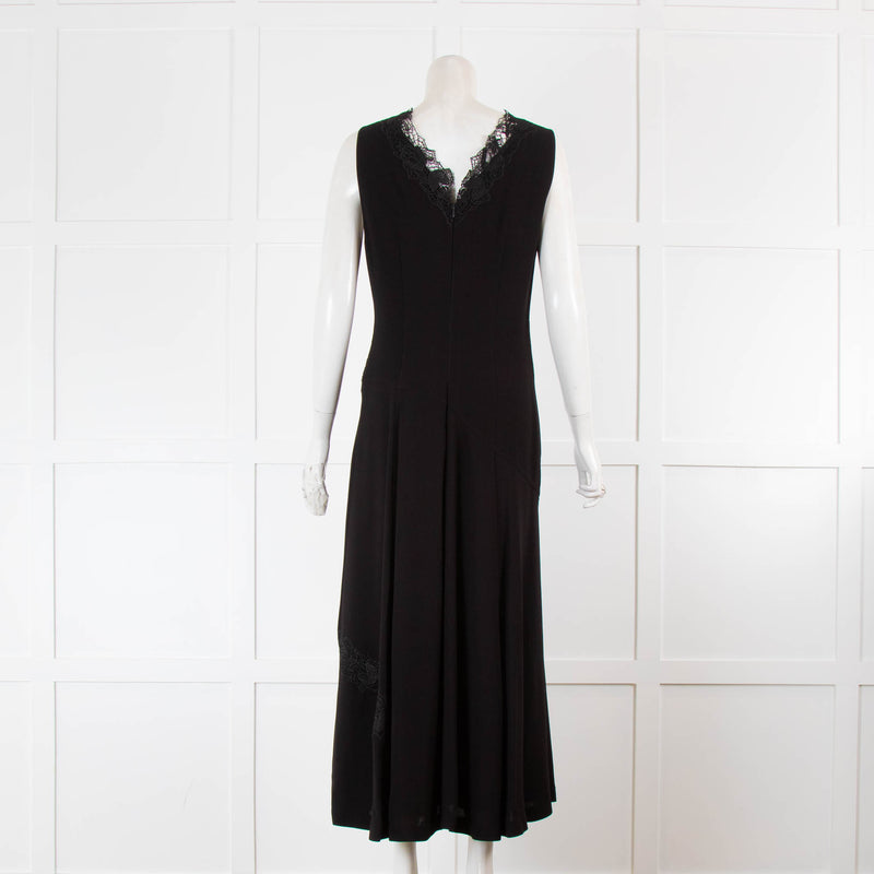 Paul Smith Black Dress With Lace Neckline And Trim