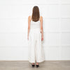 Loewe White Denim Belted Wide Crop Trousers