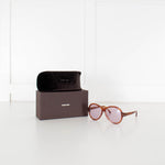 Tom Ford Brown Aviator Style Sunglasses With Purple Lens