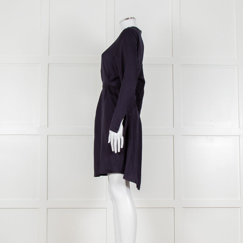 Philosophy Navy Viscose Collarless Mini Tunic Dress