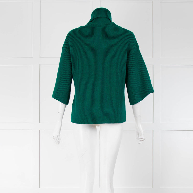 Odeeh Emerald Green Ribbed Rollneck Jumper