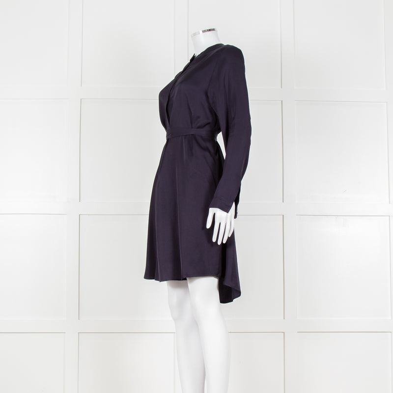 Philosophy Navy Viscose Collarless Mini Tunic Dress