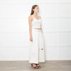 Loewe White Denim Belted Wide Crop Trousers