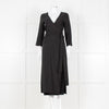 Haight Black Wrap Dress with 3/4 Sleeves