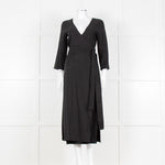 Haight Black Wrap Dress with 3/4 Sleeves