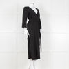 Haight Black Wrap Dress with 3/4 Sleeves