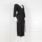 Haight Black Wrap Dress with 3/4 Sleeves