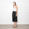 Joseph Black Leather Pleated Culottes