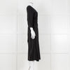 Haight Black Wrap Dress with 3/4 Sleeves