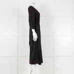 Haight Black Wrap Dress with 3/4 Sleeves