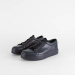 Max Mara Navy Blue Leather Lace Up Trainers