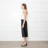 Joseph Black Leather Pleated Culottes