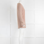 Joseph Beige Suede Cardigan with Knitted Sleeves