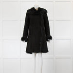 Joseph Black Shearling Coat