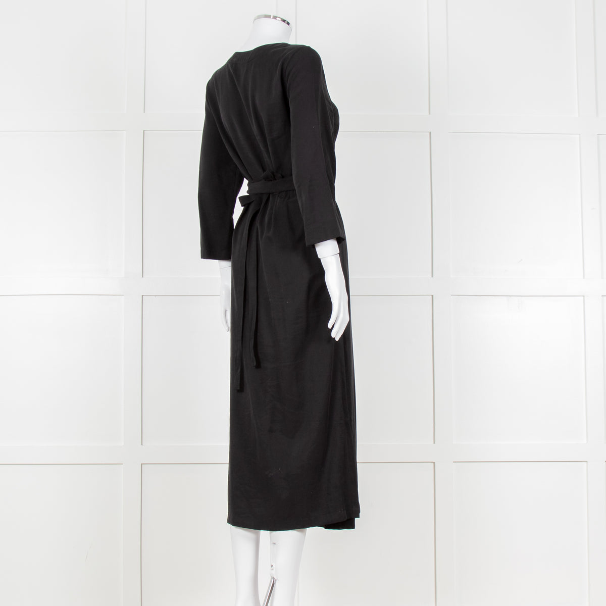 Haight Black Wrap Dress with 3/4 Sleeves