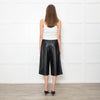 Joseph Black Leather Pleated Culottes