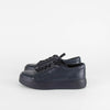 Max Mara Navy Blue Leather Lace Up Trainers