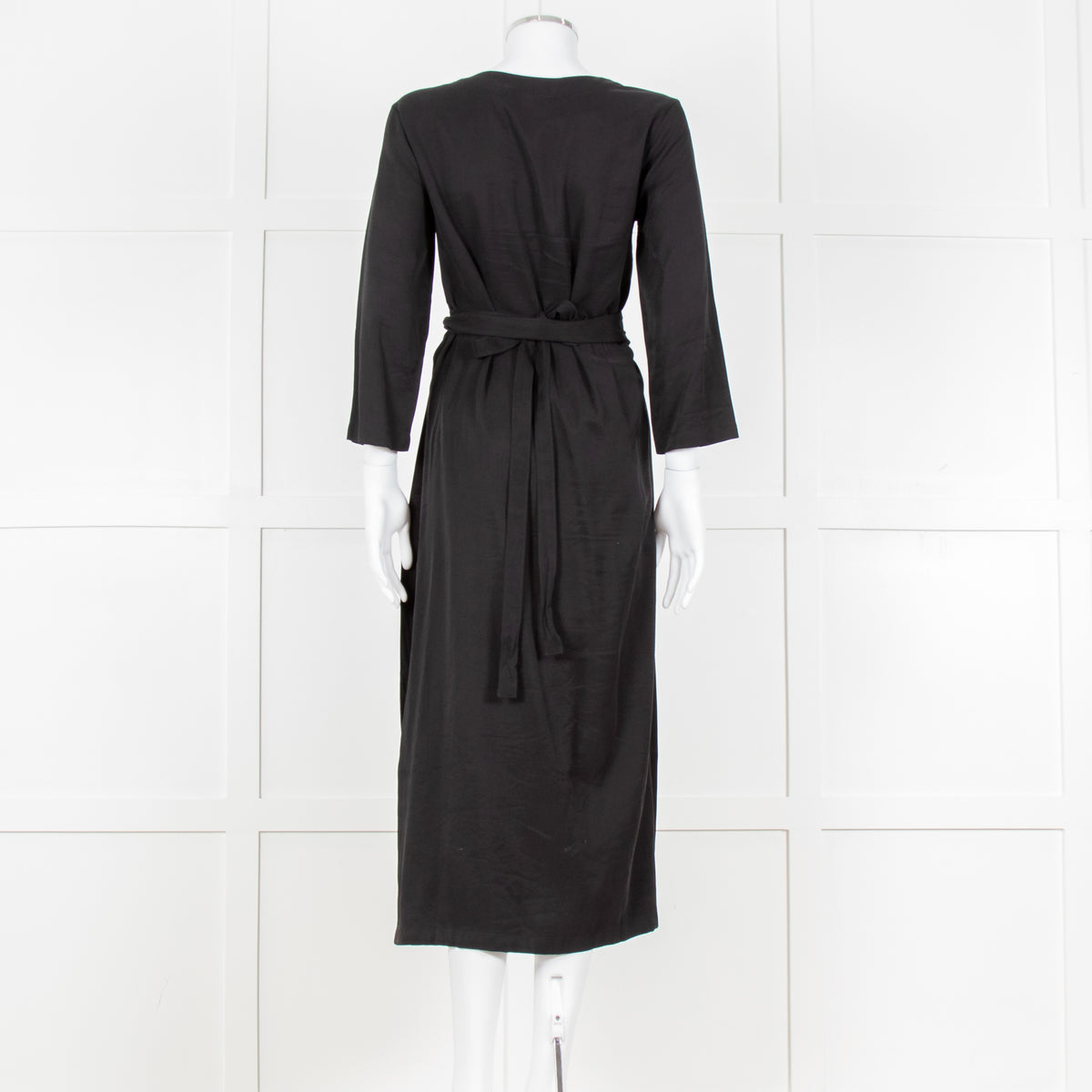 Haight Black Wrap Dress with 3/4 Sleeves