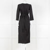 Haight Black Wrap Dress with 3/4 Sleeves