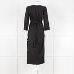 Haight Black Wrap Dress with 3/4 Sleeves