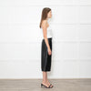 Joseph Black Leather Pleated Culottes