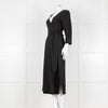 Haight Black Wrap Dress with 3/4 Sleeves