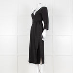 Haight Black Wrap Dress with 3/4 Sleeves