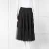 No 21 Black Lace Skirt with Organza Trim