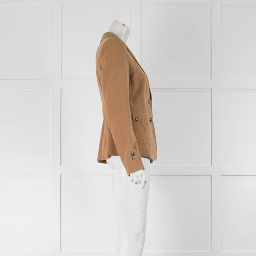 Strenesse Camel Cord Jacket with Silver Buttons