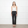 Joseph Black Stretch Leather Straight Leg Trousers