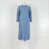 Le Sirenuse Blue Linen Midi Shirt Dress