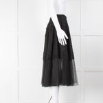 No 21 Black Lace Skirt with Organza Trim