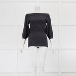 Brunello Cucinelli Grey Off Shoulder TShirt