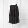 No 21 Black Lace Skirt with Organza Trim