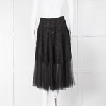 No 21 Black Lace Skirt with Organza Trim